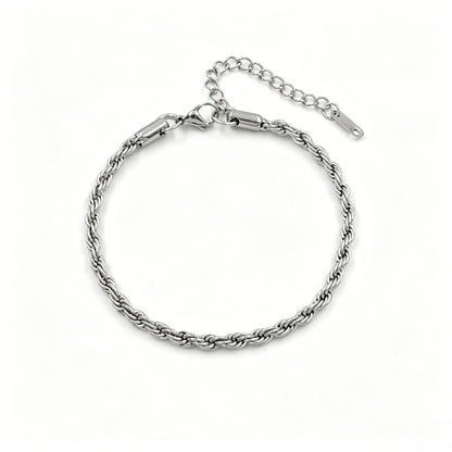 Classic Chain Link Twisted Rope Bracelet 18K Gold Plated Waterproof