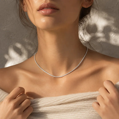 Stainless Steel Tennis Necklace