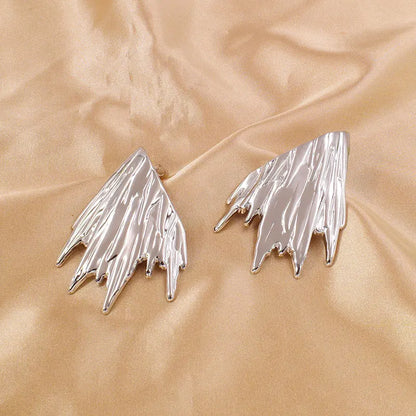 Gold Filled Non Tarnish Statement Irregular Stud Earrings