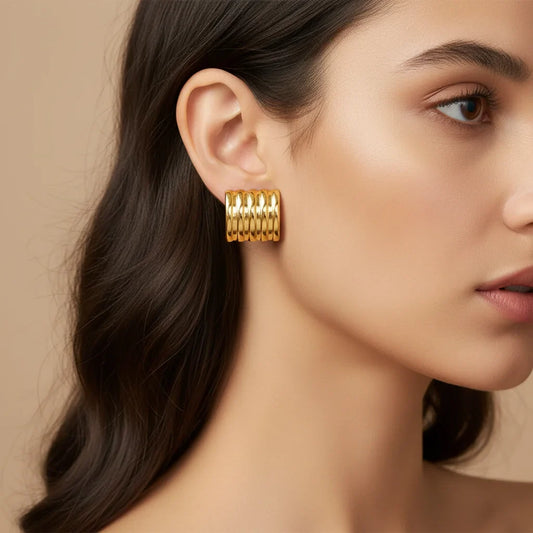 Chunky Geometric Stud Earrings