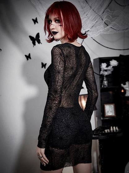 Blue Zone Planet | Halloween New Spider Web Powder Sexy Butterfly Dress