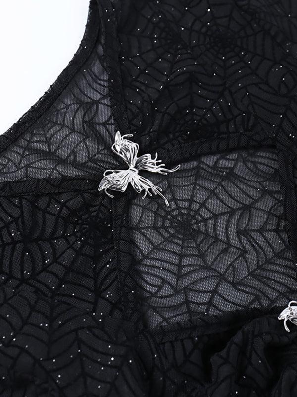 Blue Zone Planet | Halloween New Spider Web Powder Sexy Butterfly Dress