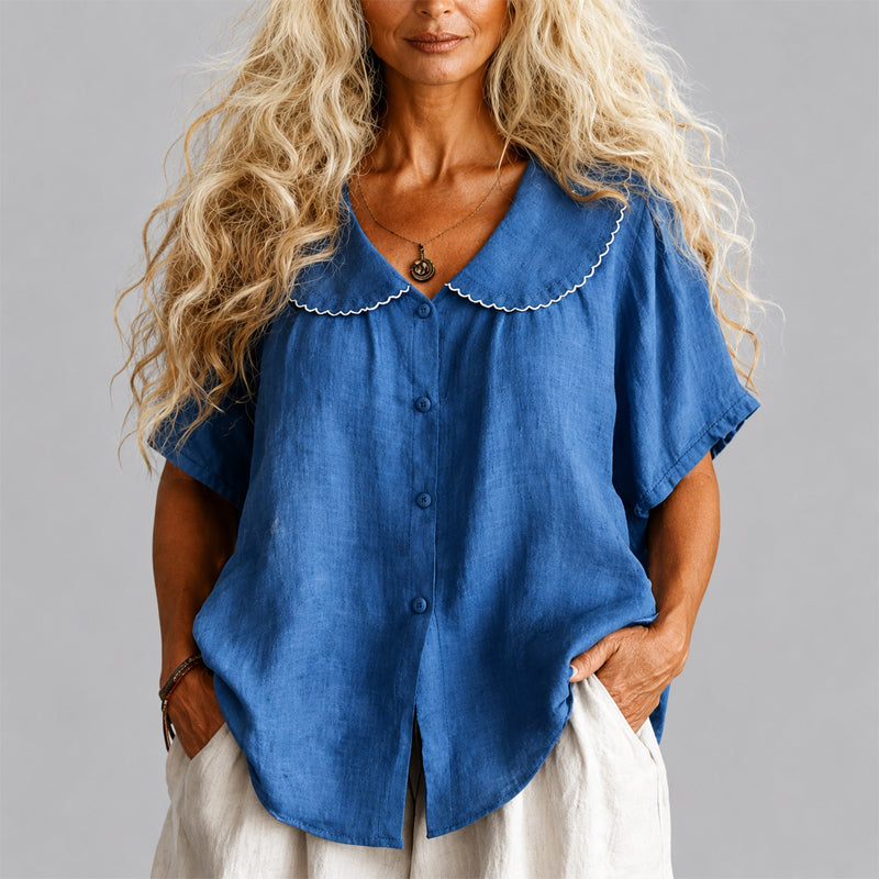 Harper - Women's Ruffled Collar Shirt