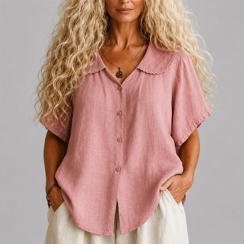 Harper - Women's Ruffled Collar Shirt