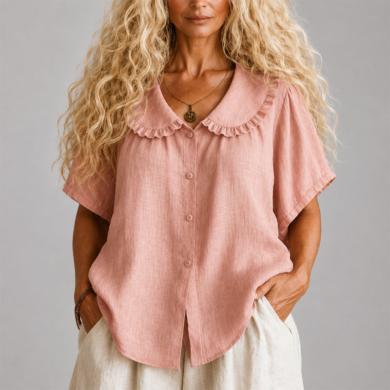 Harper - Women's Ruffled Collar Shirt