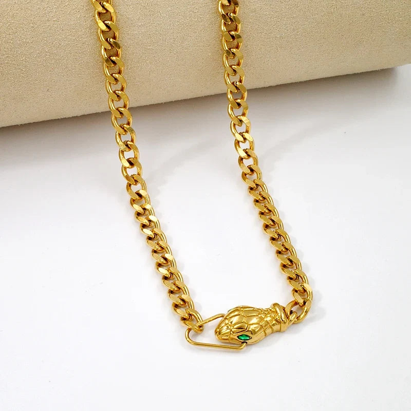 Snake Cuban Chain Necklace & Bracelet Set