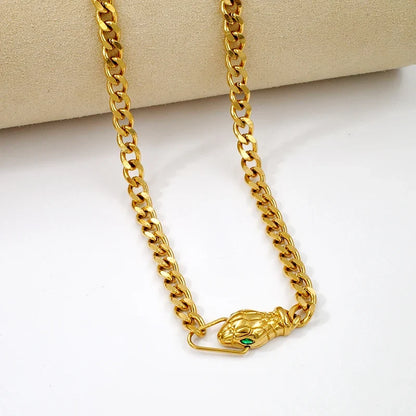 Snake Cuban Chain Necklace & Bracelet Set