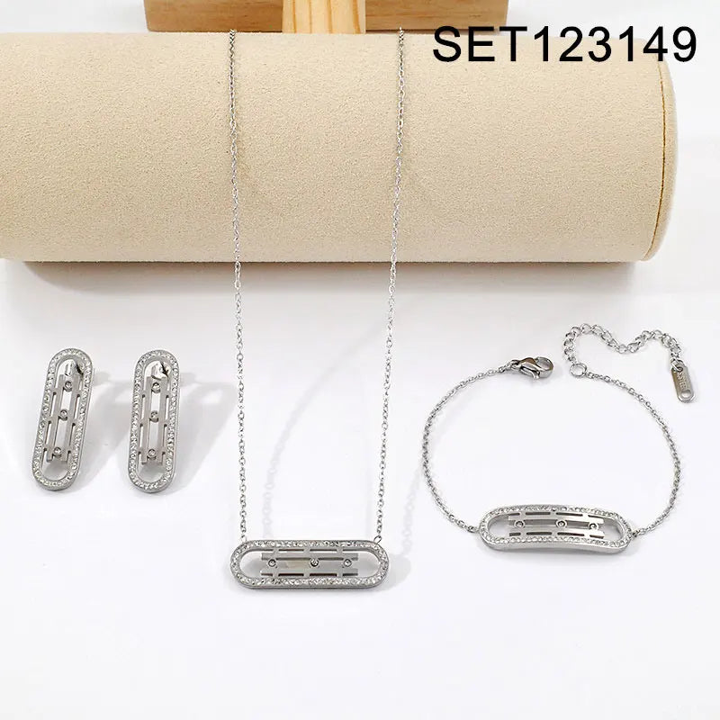 Elegant Timeless Gold Plated Hypoallergenic Earring Necklace and Bracelet Set