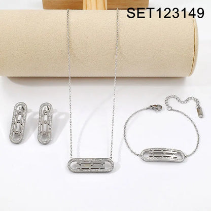 Elegant Timeless Gold Plated Hypoallergenic Earring Necklace and Bracelet Set