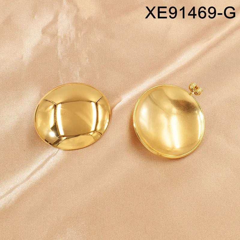 Anti-Tarnish 18K Gold Plated Geometric Statement Stud Earrings