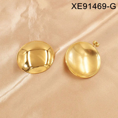 Anti-Tarnish 18K Gold Plated Geometric Statement Stud Earrings