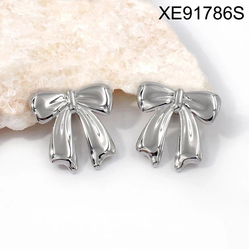 Luxury Bowknot Charms Necklace Earrings Sets Women