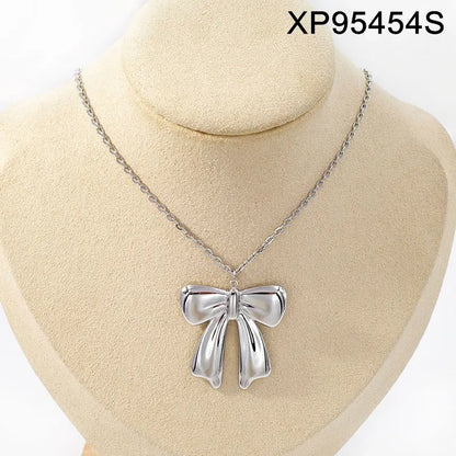 Luxury Bowknot Charms Necklace Earrings Sets Women