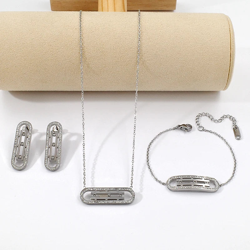 Elegant Timeless Gold Plated Hypoallergenic Earring Necklace and Bracelet Set