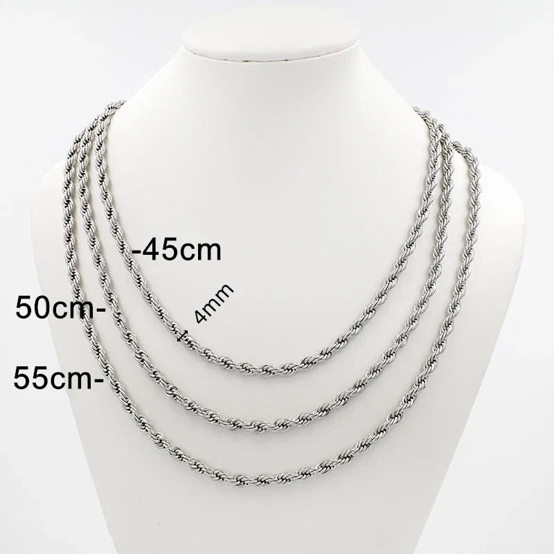 18K Gold Plated Twisted Rope Chain Like Necklace and Bracelet Sets