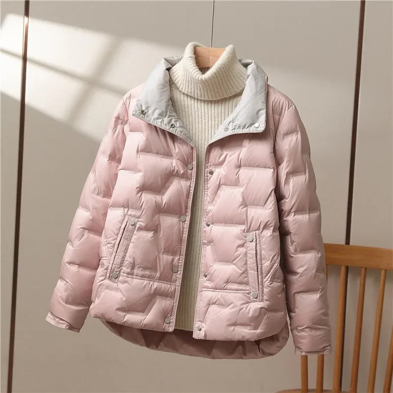 High Collar Quilted Down Jacket