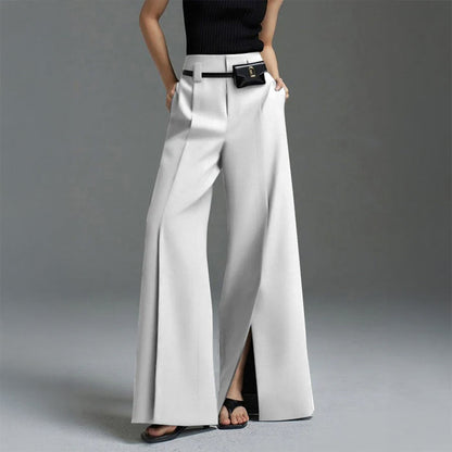 High Waist Front Slit Palazzo Pants
