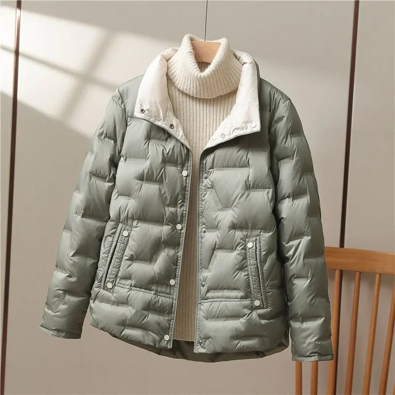 High Collar Quilted Down Jacket