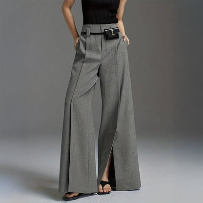 High Waist Front Slit Palazzo Pants