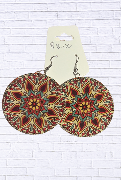 Vibrant Abstract Round Dangle Earrings