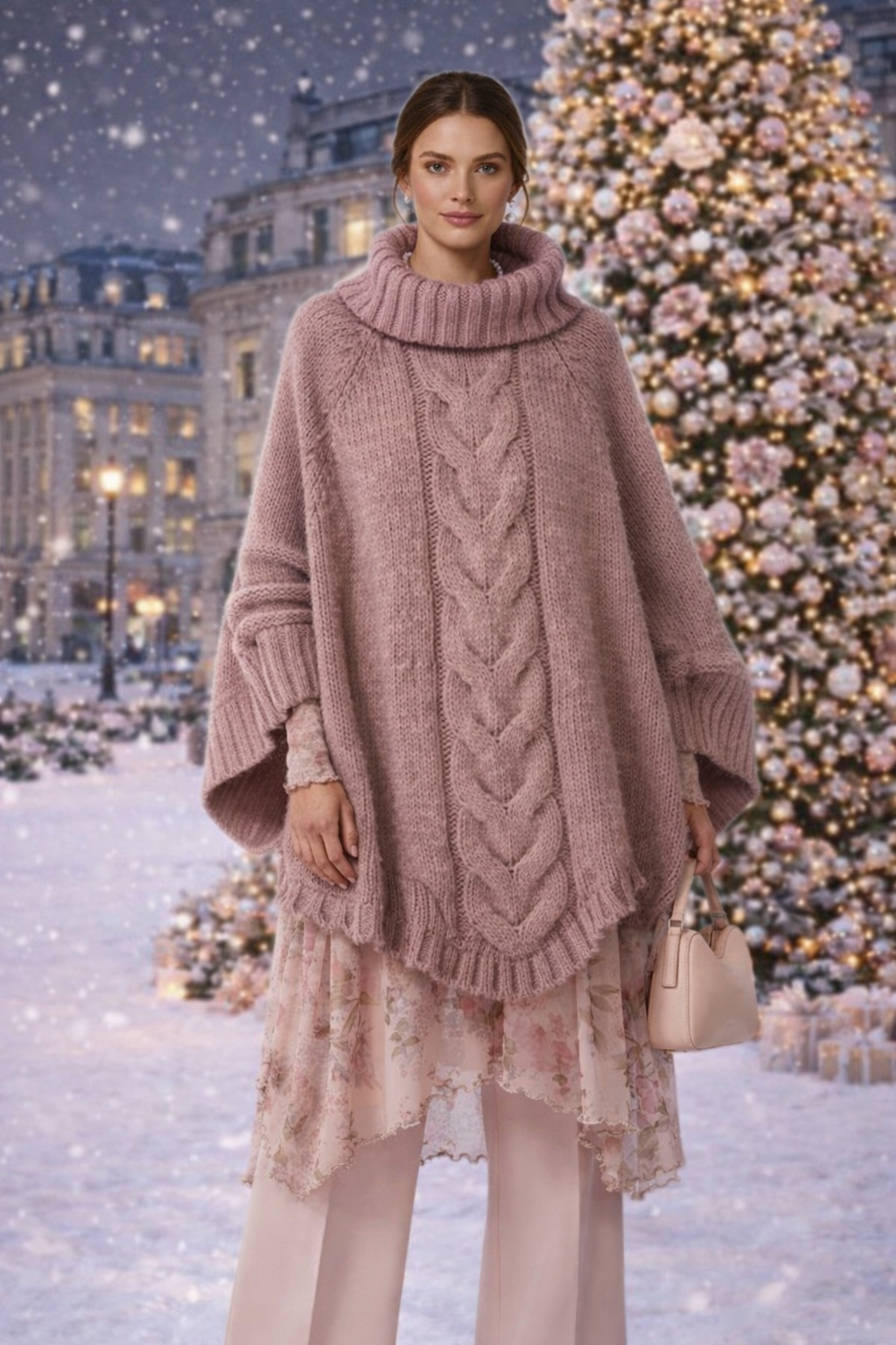 Full Size Cable-Knit Long Sleeve Sweater Plus Size