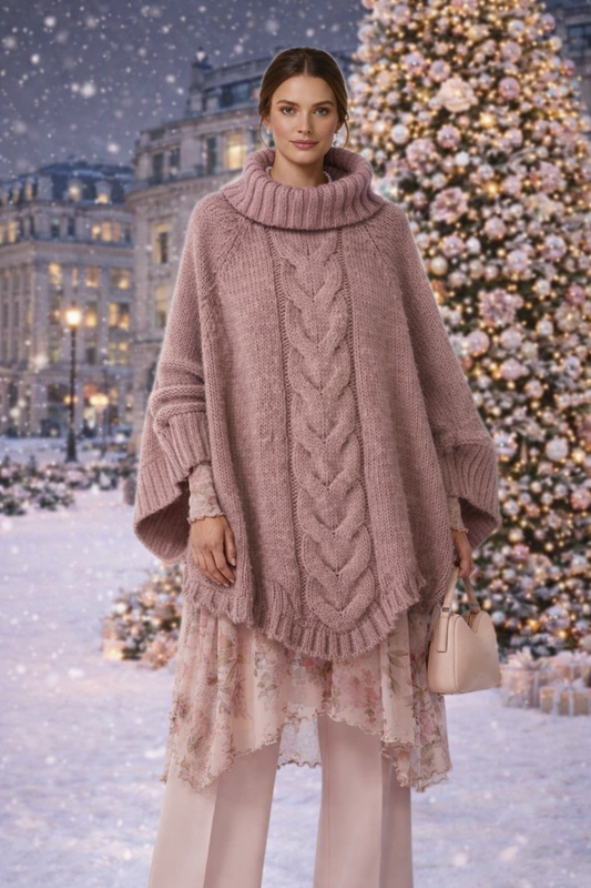 Full Size Cable-Knit Long Sleeve Sweater Plus Size