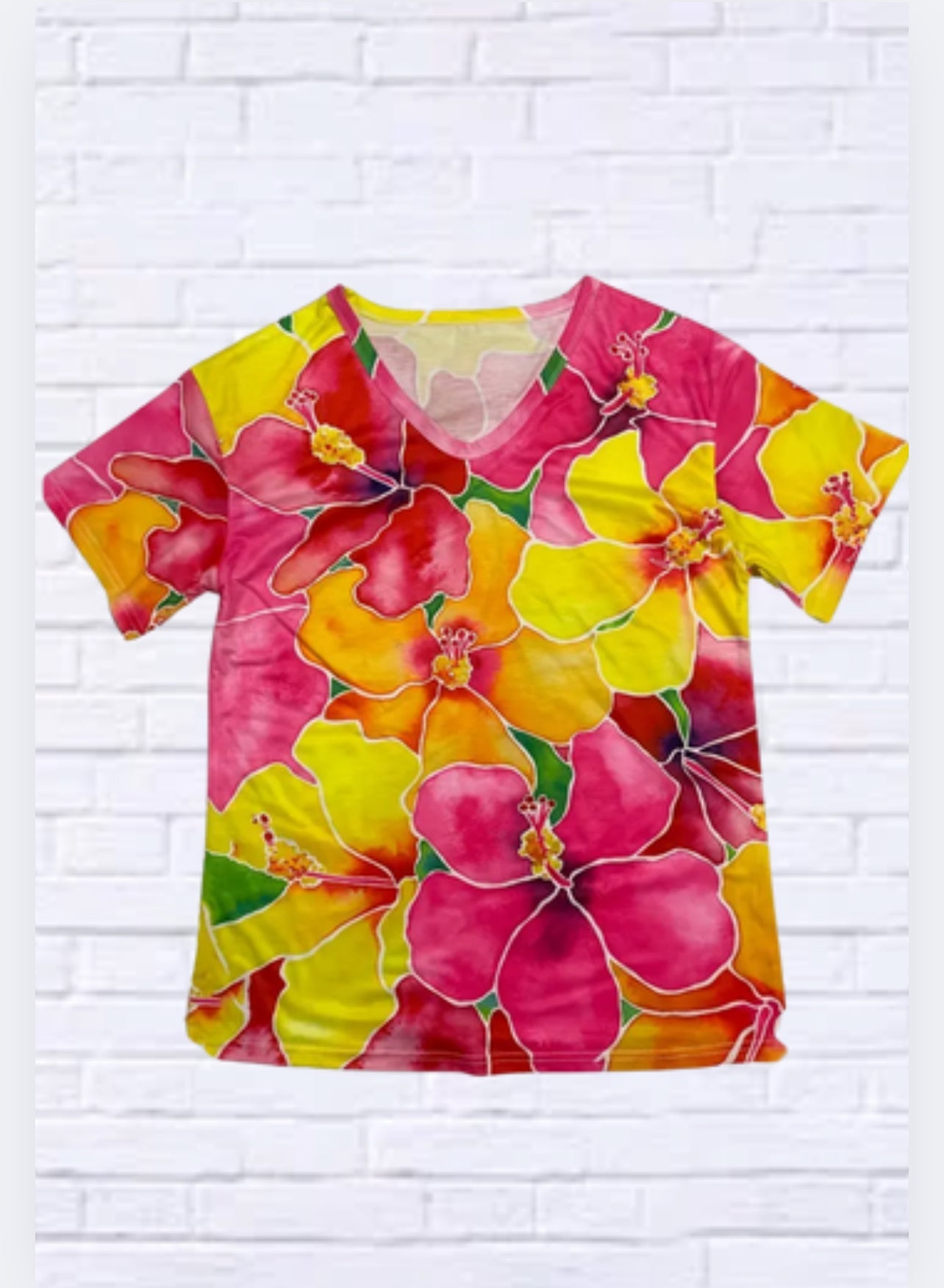 Short Sleeve T-Shirt with Digital Floral Print – Casual Spring/Summer Must-Have