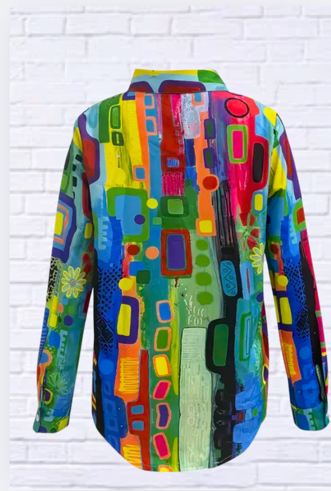 Geometric Print Classic Button-Up Shirt – Versatile Work-to-Weekend Style