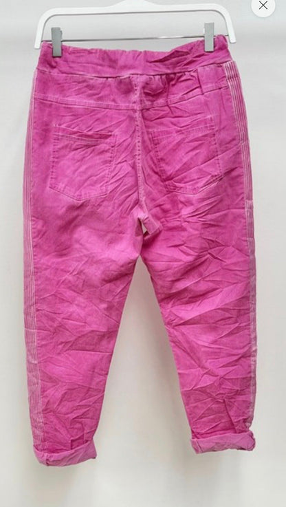 Mineral Washed Ribbed Stretch Side Stripe Pant