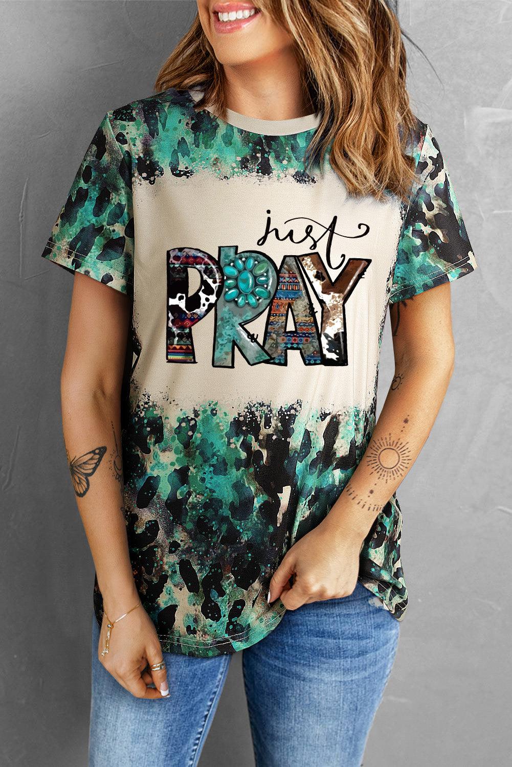 Blue Zone Planet | JUST PRAY Graphic Tee Shirt