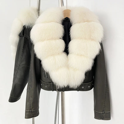 Marveil Fur Collared Aviator Jacket