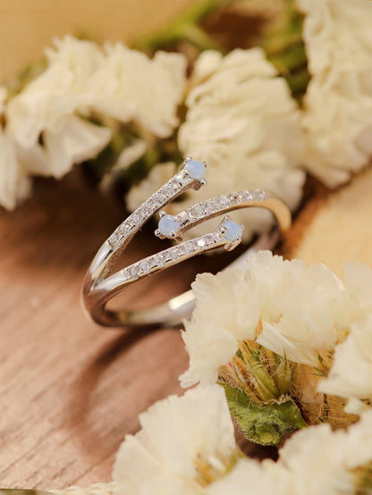 Blue Zone Planet | Moonstone Platinum-Plated Ring