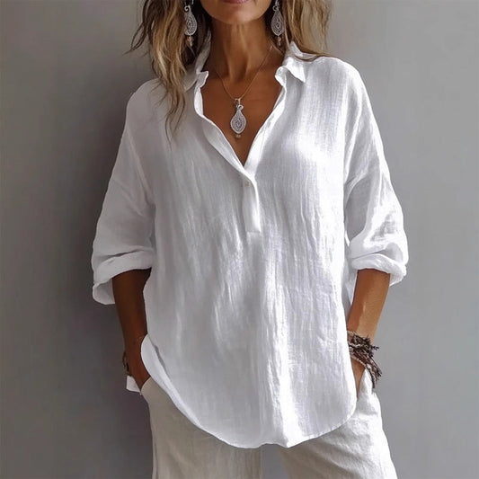 Natalie - Women's Casual Button Placket Shirt