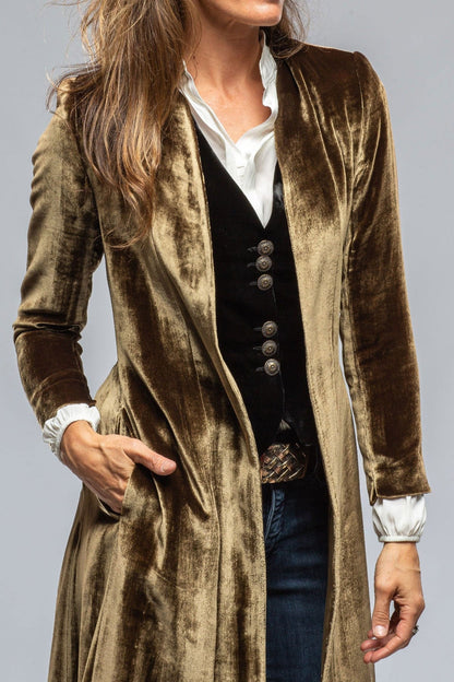 Velvet Long Split Long Coat