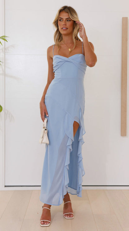 Slit Hemline Chiffon Cami Dress