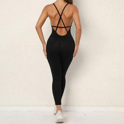 Open Back Solid Jumpsuit