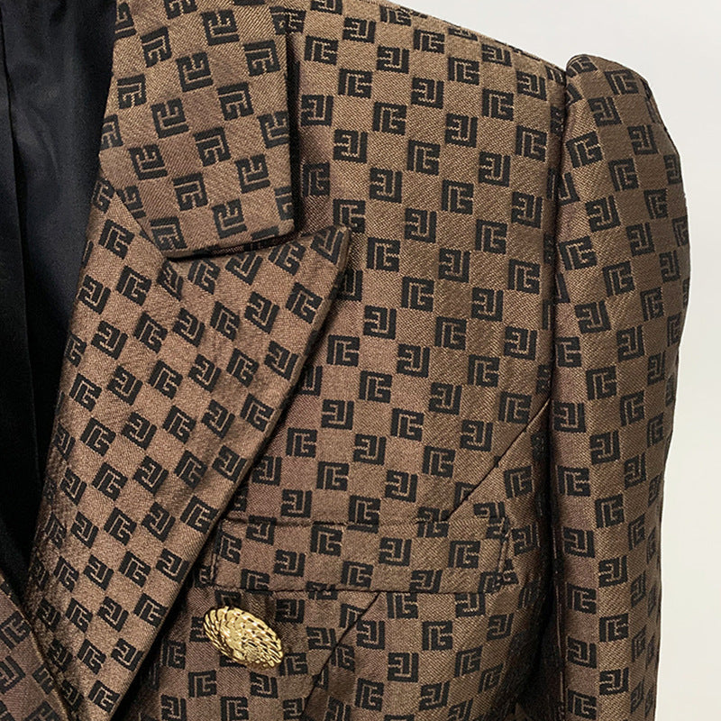 Slim Jacquard Blazer Jacket