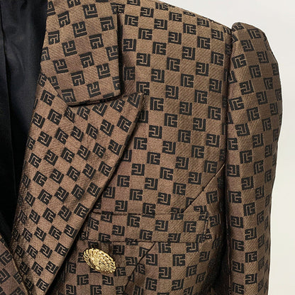 Slim Jacquard Blazer Jacket