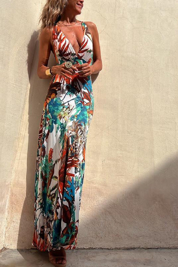 Sexy Printed Vacay Resort Dress