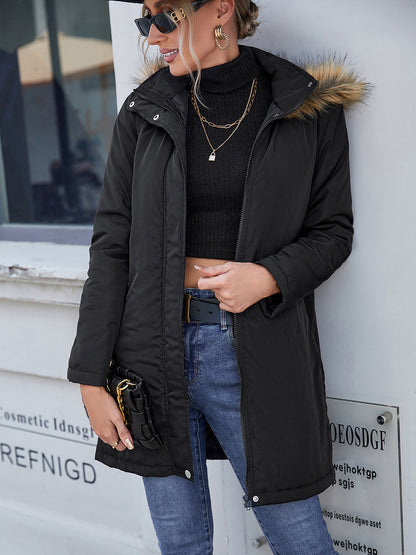 Cotton Padded Hooded Trench Coat