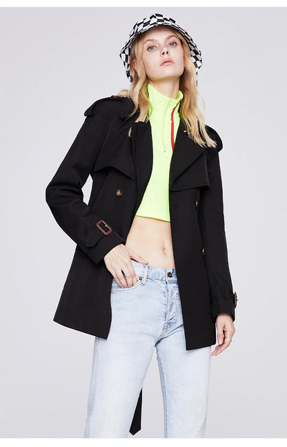 Double Breasted Short Trench Coat