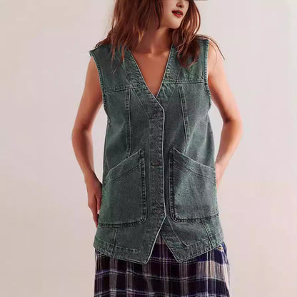 Denim Sleeveless Vest