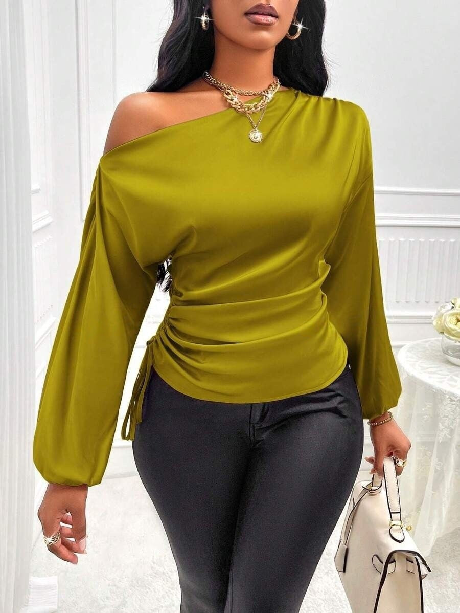 One Shoulder Long Sleeves Top