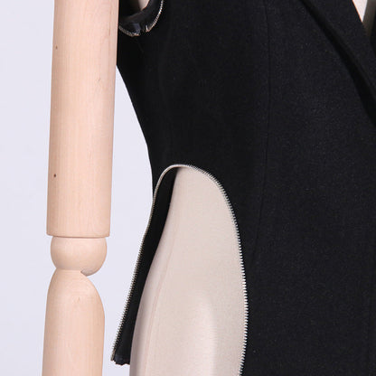 Zipper Asymmetric High-Grade Blazer
