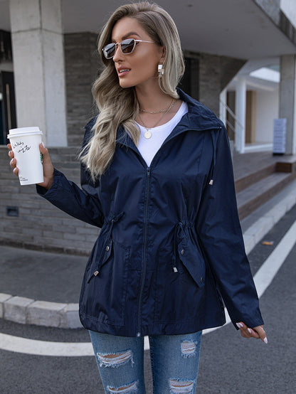 Mesh Breathable Rain Coat Hoodie