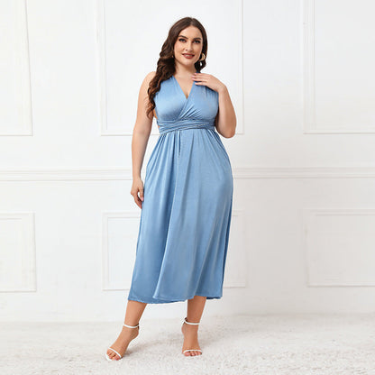 Plus Size Sexy Ankle Length Semi Formal Dress