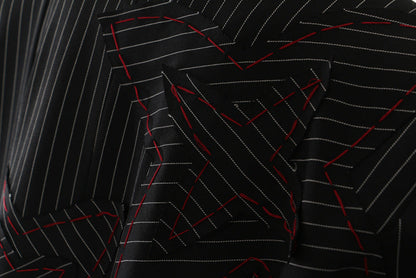 Striped Floral Long Blazer Coat