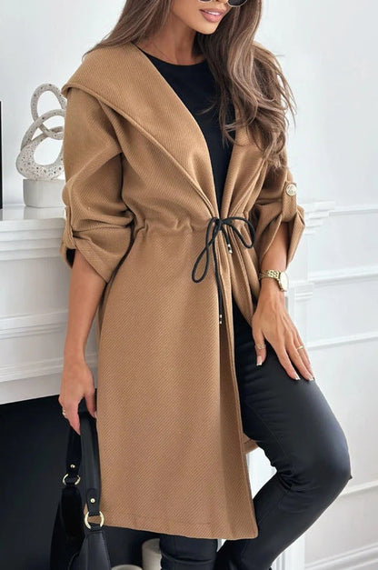 Hooded Long Sleeve Coat