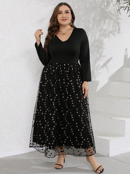 Victoria Long Sleeve Polka Dot Dress