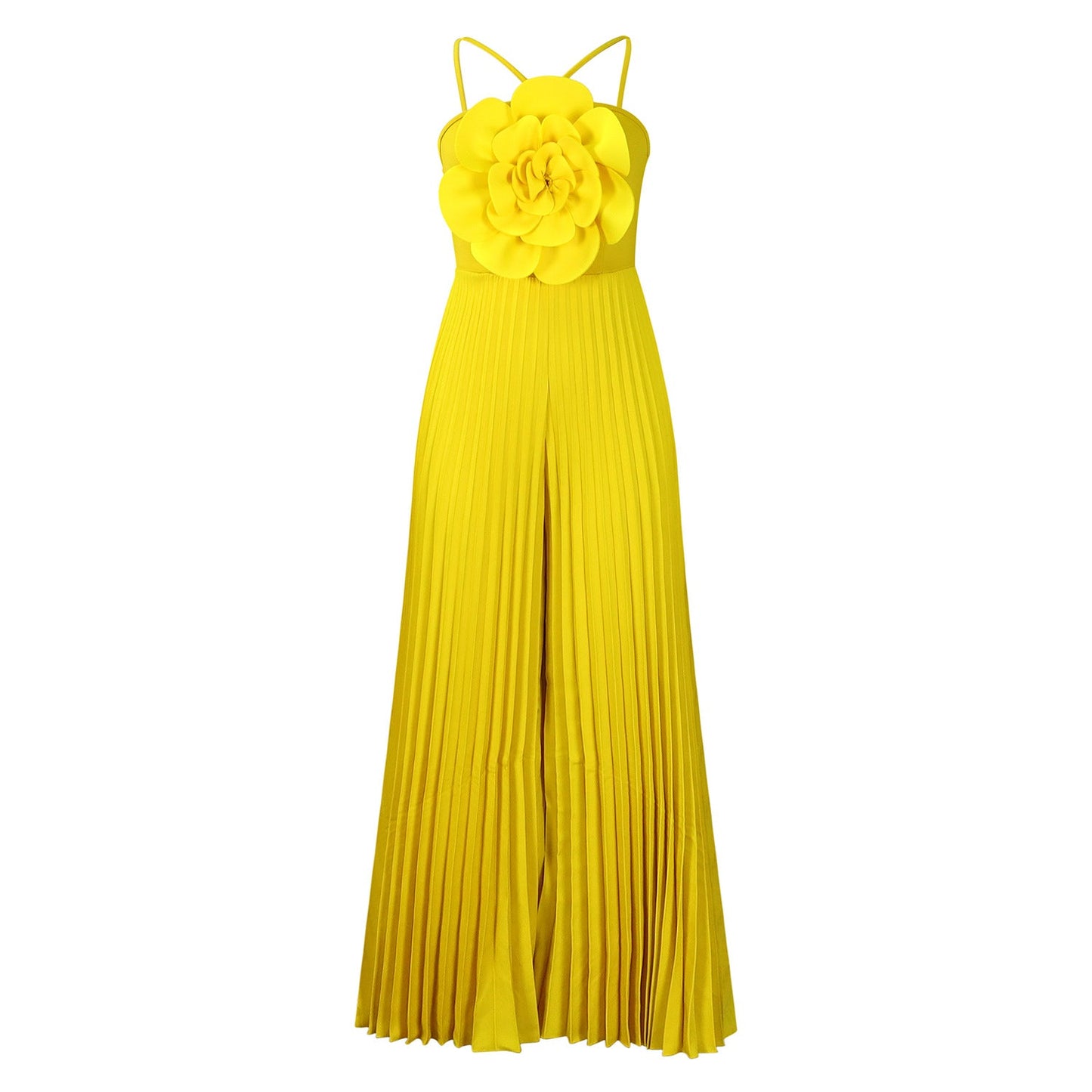 Floral Solid Color Wide Leg plus Size Jumpsuit